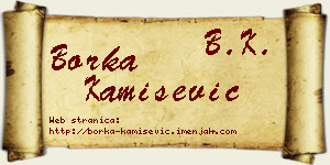 Borka Kamišević vizit kartica